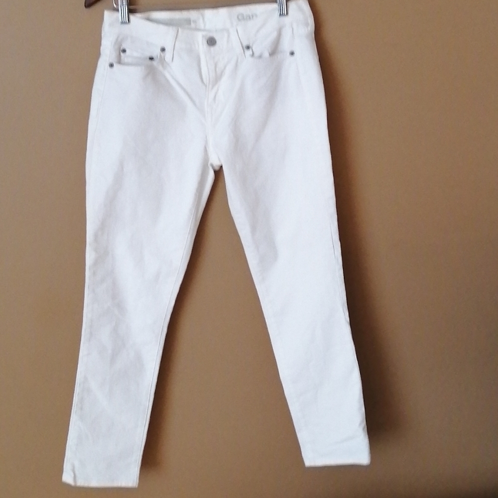 Gap 1969 white skinny jeans